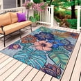 thumbnail image 1 of Vintage Boho Floral Outdoor Rug 5x7 Ft, Non Slip Washable Area Rug, Colorful Vintage Flowers Abstract Art Patio Rugs Carpet Runner, Large Floor Mat for Indoor/Outdoor Deck Porch Camping, 1 of 8