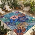 thumbnail image 1 of Vintage Boho Floral Outdoor Rug for Patio/Deck/Porch, Non-Slip Large Area Rug 6 x 9 Ft, Colorful Vintage Flowers Abstract Art Indoor Outdoor Rugs Washable Area Rugs, Camping Rug Carpet Runner, 1 of 8