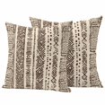 thumbnail image 1 of Vintage Boho Outdoor Waterproof Pillow Covers, Abstract Retro Geometric Striped Beige Decorative Square Throw Pillowcase Sofa Cushion Sham for Patio/Couch/Chair, 18"x18" 2 Pack, 1 of 8