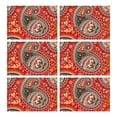 thumbnail image 1 of Vintage Boho Paisley Placemats Set of 6, Flax Linen Table Mats with Heat Resistant Wrinkle Free and Colorful Retro Floral Pattern Featuring Elegant Mandala Designs, 1 of 5