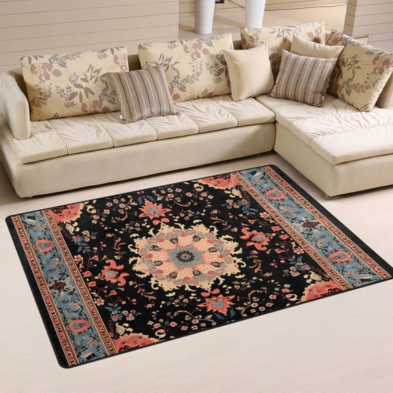 Vintage Boho Pattern Area Rug Washable Floor Carpet Mat 60 x 39 inch for Bedroom Living Room Kids Room Home Decor