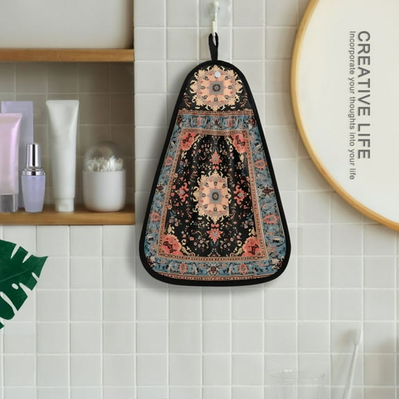 Vintage Boho Pattern Hanging Towel Kitchen Hand Towel Bathroom Absorbent Towel Machine Washable Quick Dry Dishcloths