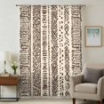 thumbnail image 1 of Vintage Boho Sheer Curtains 54 Inches Long, Abstract Retro Geometric Striped Beige Light Filering Curtains, Breathable Simi Curtain Privacy Drapes for Kitchen Bathroom Small Window Treatment, 1 of 9