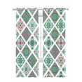 thumbnail image 1 of Vintage Boho Sheer Curtains 84 Inch Length 2 Panels Set for Living Room/Bedroom, Middle Century Bohemia Style Green Kitchen Curtains Grommet Semi-Sheer Curtains Drapes Window Treatments 52"x84"x2, 1 of 7