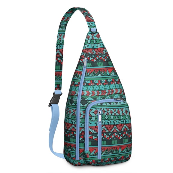 Vintage Boho Sling Backpack – Retro Tribal Ethnic Crossbody Bag, Artistic Geometric Hiking Shoulder Bag for Women & Men, Rustic Floral Travel Daypack