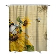 thumbnail image 1 of Vintage Boho Sunflower Shower Curtain 72x84 Inches, Yellow Floral Wildflower Bee Butterfly Design, Quick-Dry Polyester with Hooks for Country Farmhouse Bathroom Decor, 1 of 5