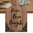 thumbnail image 1 of Vintage Boho Table Runner 70 Inches, Farmhouse Retro Brown Wooden Grain Bed Runner Dresser Scarves Tabletop for Indoor Outdoor Parties/Ceremony/Banquet, 13" x 70", 1 of 9