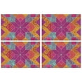 thumbnail image 1 of Vintage Boho Tribal Flax Placemats Set of 4, 12x18 Inch Rustic Artistic Table Mats, Washable Ethnic Decor for Nordic Farmhouse Kitchen and Dining Room Styling, 1 of 6