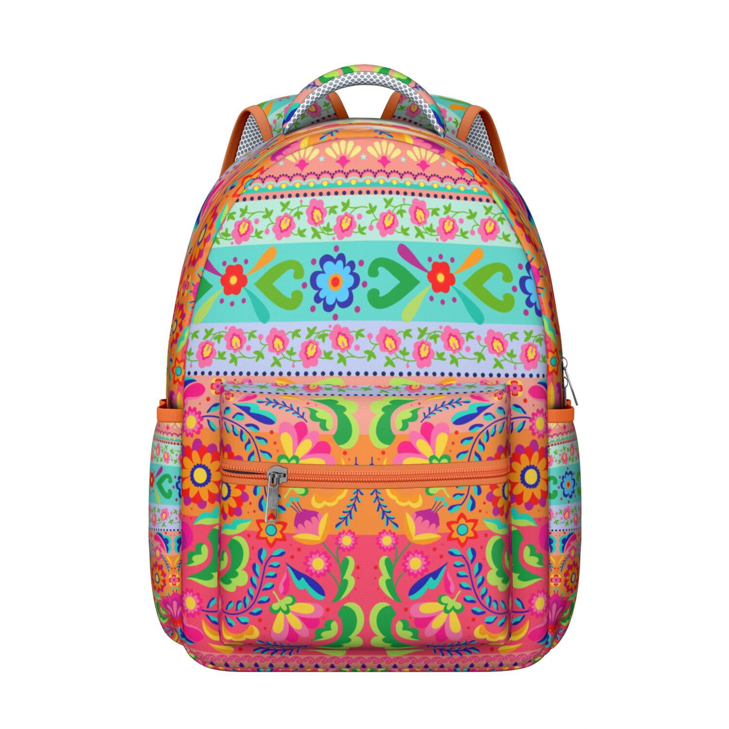 Bohemian Durable Polyester Large Capacity Backpack with Adjustable Straps Wear-Resistant Floral Boho Style Student main image 2