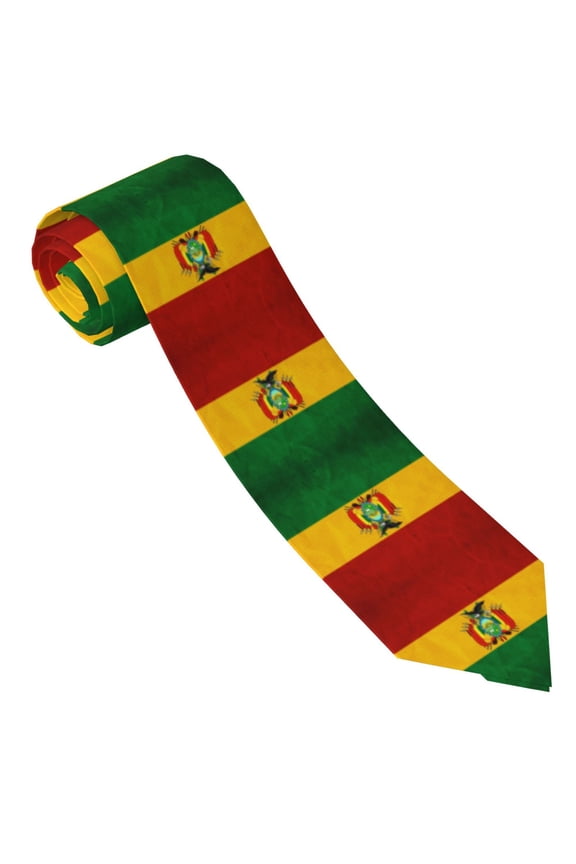 Vintage Bolivian Flag Tie For Men Funny Neckties Fashion Gentleman Soft Comfortable Ties