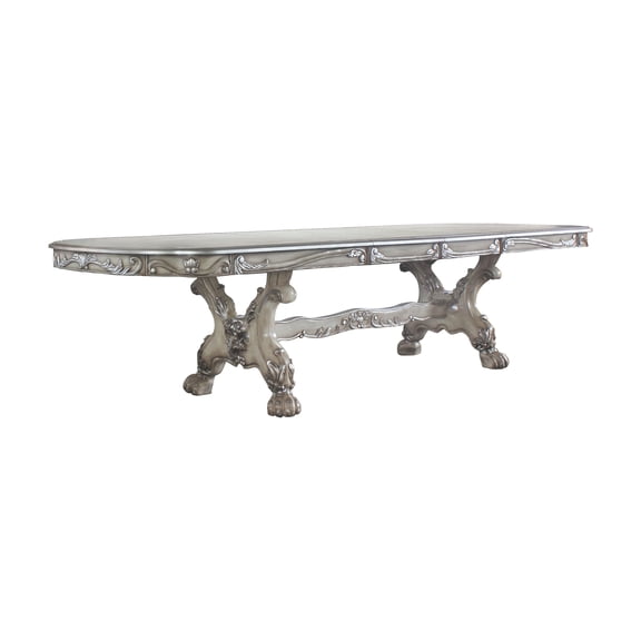 Vintage Bone White Finish Dining Table, Modern Farmhouse Kitchen Table for Dining Room, Living Room, Sturdy Wooden Table, Easy Assembly