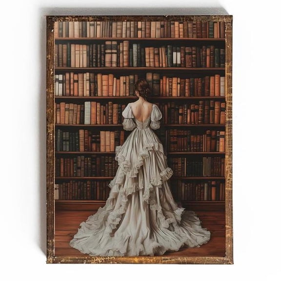 Vintage Book Art Dark Academia Poster Vintage Art Dark Cottagecore Wall Art For Reading Nook Wall Decor Book Lover Gift, 24x36 UNFRAMED