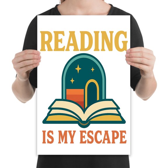 Vintage Book Lover Poster - 13x19 - Wall Decor for Bibliophiles Gift