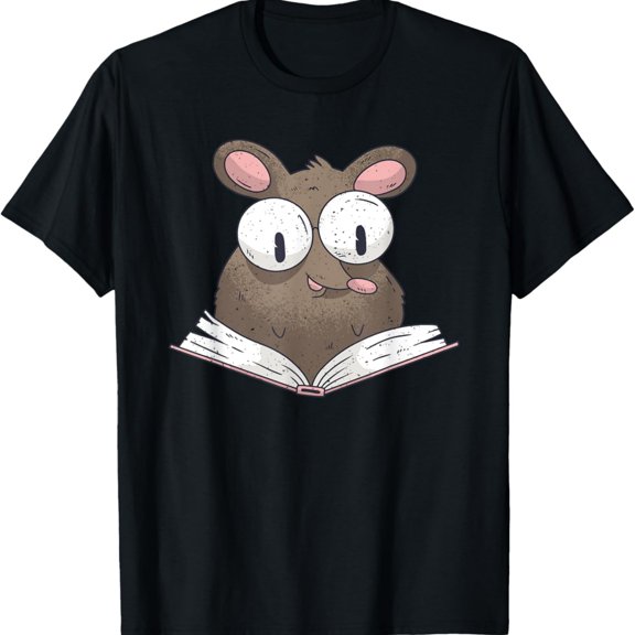 Vintage Book Rat Reader Mouse Bookworm Reading Lovers Gift T-Shirt