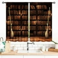 thumbnail image 1 of Vintage Bookshelf Curtains, Fantasy Magic Retro Library Old Antique Bookcase Gothic Witchy Blackout Window Drapery Treatments for Bedroom Living Room Bathroom, 27.5x36 Inch, 1 of 4