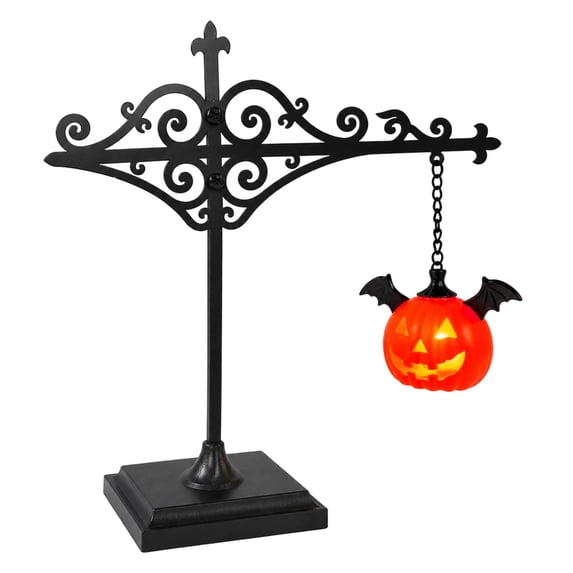 Vintage Bookshelf Lamp, Halloween Pumpkin-shaped Bookshelf Lighting Fixture, Desktop Reading Night Light with Bookend-Style Base for Home Library, Miniature Bookcase Lighting, B