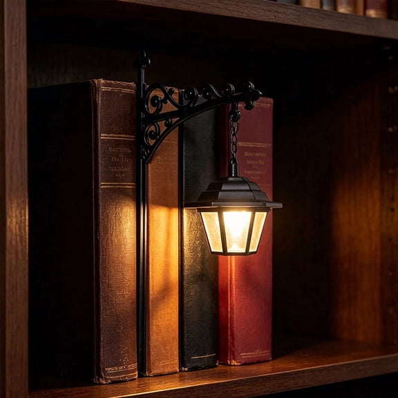 Vintage Bookshelf Lamp, Library Lantern-Decorative Bookshelf Lighting, Mini Bookshelf LED Books Nook Lamp Ornament for Reading Corner Home Library, Unique Gift for Book Lovers