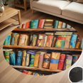 thumbnail image 1 of Vintage Bookshelf World Famous Books Library Round Carpet Living Room Bedroom Home Decoration Coffee Table Mat Lounge Rug Chair Mats, 1 of 5