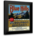thumbnail image 1 of Vintage Booze Labels 12x14 Black Modern Framed Museum Art Print Titled - Blue Hills Bourbon Whiskey, 1 of 5
