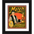 thumbnail image 1 of Vintage Booze Labels 12x14 Black Ornate Wood Framed with Double Matting Museum Art Print Titled - Match Advokaat Samos, 1 of 4