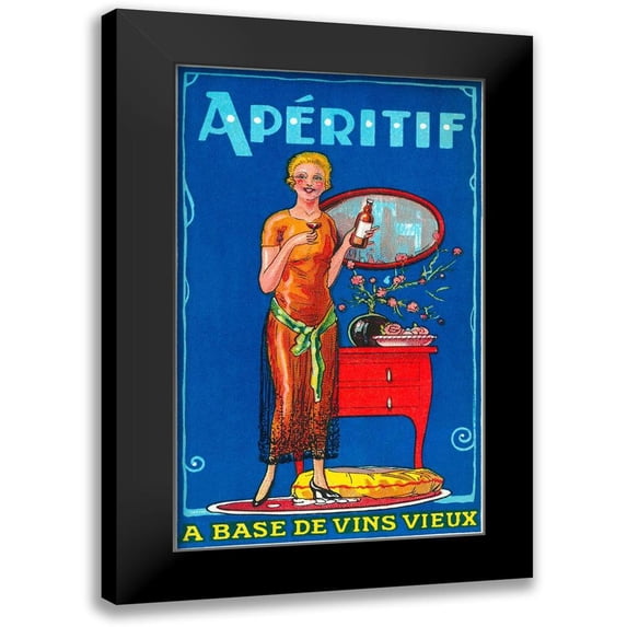 Vintage Booze Labels 12x18 Black Modern Framed Museum Art Print Titled - Aperitif