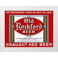 thumbnail image 1 of Vintage Booze Labels 14x12 White Modern Wood Framed Museum Art Print Titled - Old Rockford Beer, 1 of 4