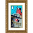 thumbnail image 1 of Vintage Booze Labels 18x32 Gold Ornate Wood Framed with Double Matting Museum Art Print Titled - Aperitif Normandie, 1 of 4