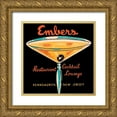 thumbnail image 1 of Vintage Booze Labels 20x20 Gold Ornate Wood Framed with Double Matting Museum Art Print Titled - Embers Restaurant Cocktail Lounge, 1 of 4