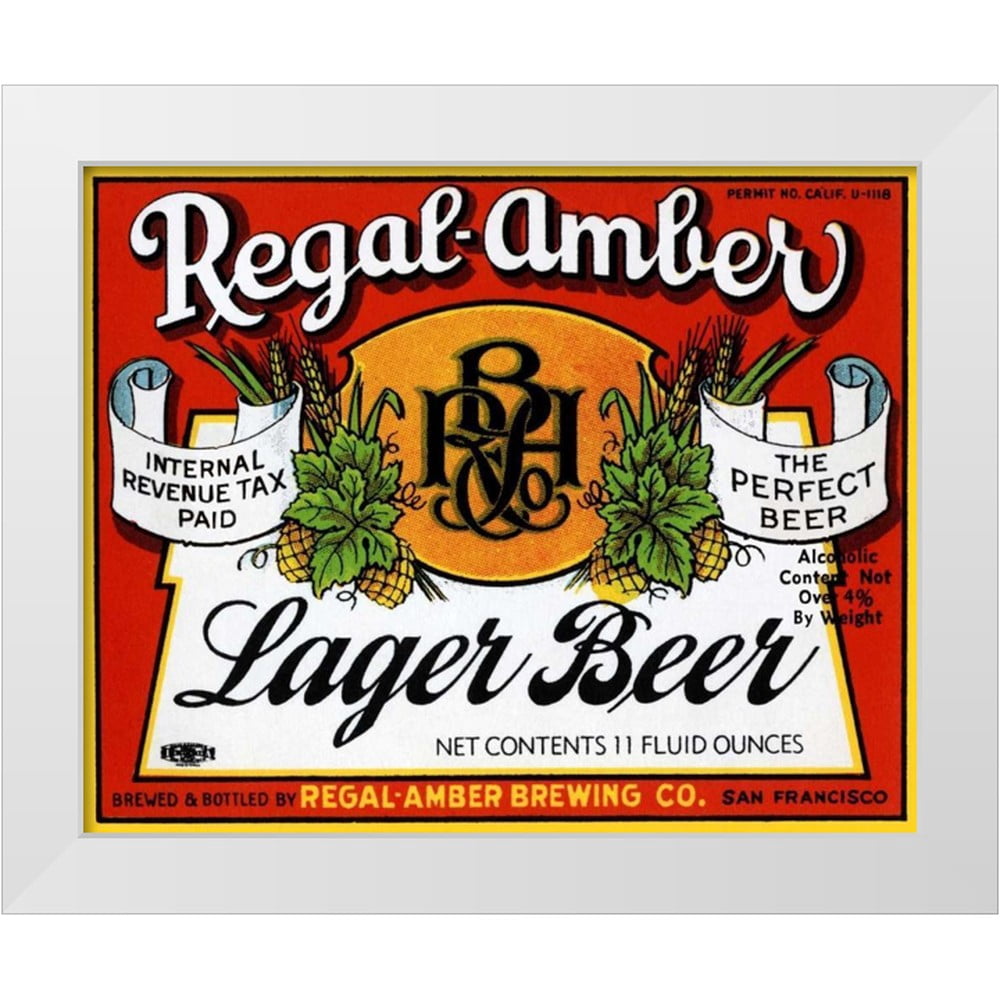 Booze Labels Vintage Booze Labels 24x20 White Modern Wood Framed Museum Art Print ...