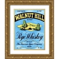 thumbnail image 1 of Vintage Booze Labels 25x32 Gold Ornate Wood Framed with Double Matting Museum Art Print Titled - Walnut Hill Rye Whiskey, 1 of 4