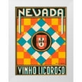thumbnail image 1 of Vintage Booze Labels 25x32 White Modern Wood Framed Museum Art Print Titled - Nevada Vinho Licorso, 1 of 4