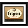 thumbnail image 1 of Vintage Booze Labels 32x26 Black Ornate Wood Framed with Double Matting Museum Art Print Titled - Fitgers Beer, 1 of 4
