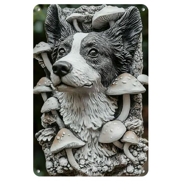 Vintage Border Collie Metal Wall Art, Antique Sign - Moisture - Proof &amp; amp; High Flexibility, Perfect for Home &amp; amp; Garden Decor