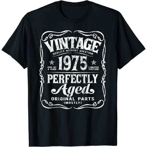 Vintage Born In 1975 Perfectly Aged 49th Birthday T-Shirt
