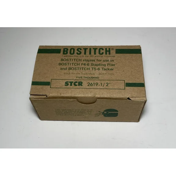 Vintage Bostitch Stcr 2619 1/2" Box 5000 Staples For P4-6 Plier & T5-6 Tacker