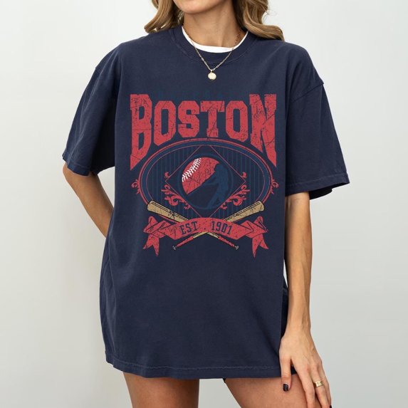 Vintage Boston Baseball shirt • Boston Baseball Sweatshirt shirt • Vintage Retro Style Boston Baseball Tee Gift Shirt,Navy Color,Size L
