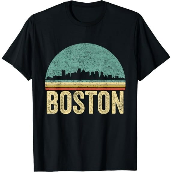 Vintage Boston Souvenir Outfit Skyline Retro Boston T-Shirt