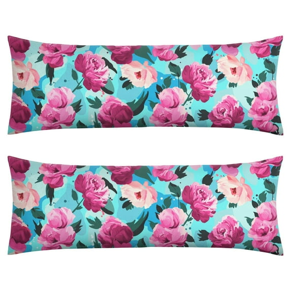 Vintage Botanical Body Pillow Cover 20x54 - Small Floral Retro Long Pillow Case with Invisible Zipper - Soft Full Body Pillow Protector - Machine Washable Cozy Slipcover for Sleeping