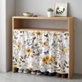 thumbnail image 1 of Vintage Botanical Cabinet Curtain 35"Wx35"L, Dustproof Under Sink Skirt with Self Adhesive Tape, Yellow Spring Floral Butterfly Cabinet Curtain Cover for Kitchen Sink, Bathroom Vanity, Laundry Room, 1 of 9