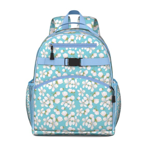 Vintage Botanical Floral School Backpack Spacious Adjustable Padded Straps Chest Buckle Water-resistant Durable Bookbag for Daily Use