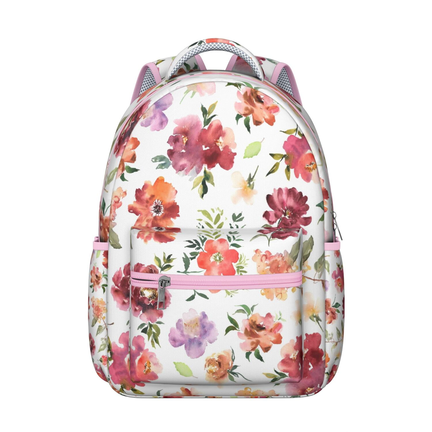 Flower Colorful Backpack Vintage Botanical Flower Backpack Lightweight, Multifunctional Students ...