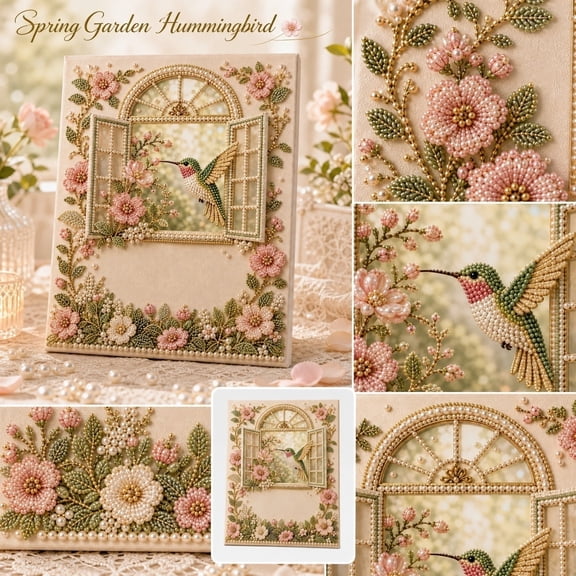 Vintage Botanical Garden & Hummingbird Scrapbook Paper Pad, 12x12 Inch Decorative Crafting Paper for Journaling, Cardmaking, and DIY Art Projects