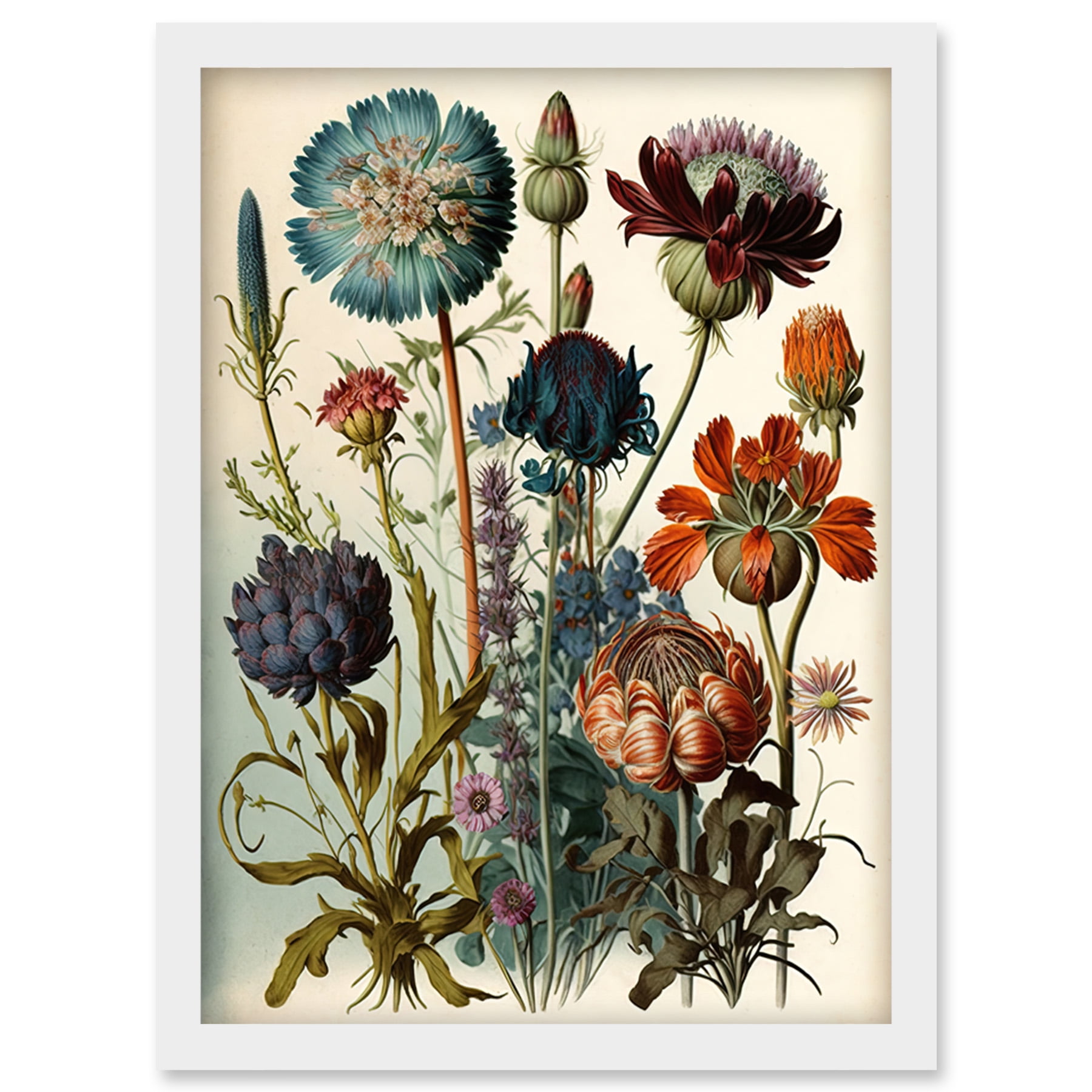 Artery8 Sphynx Cat With Floral Tattoo In Flower Blooms Colourful Modern Watercolour Illustration Artwork Framed Wall Art Print A4 White Multi Neutral  96a18841 Ee0c 5bb3 978e F05503eb2951