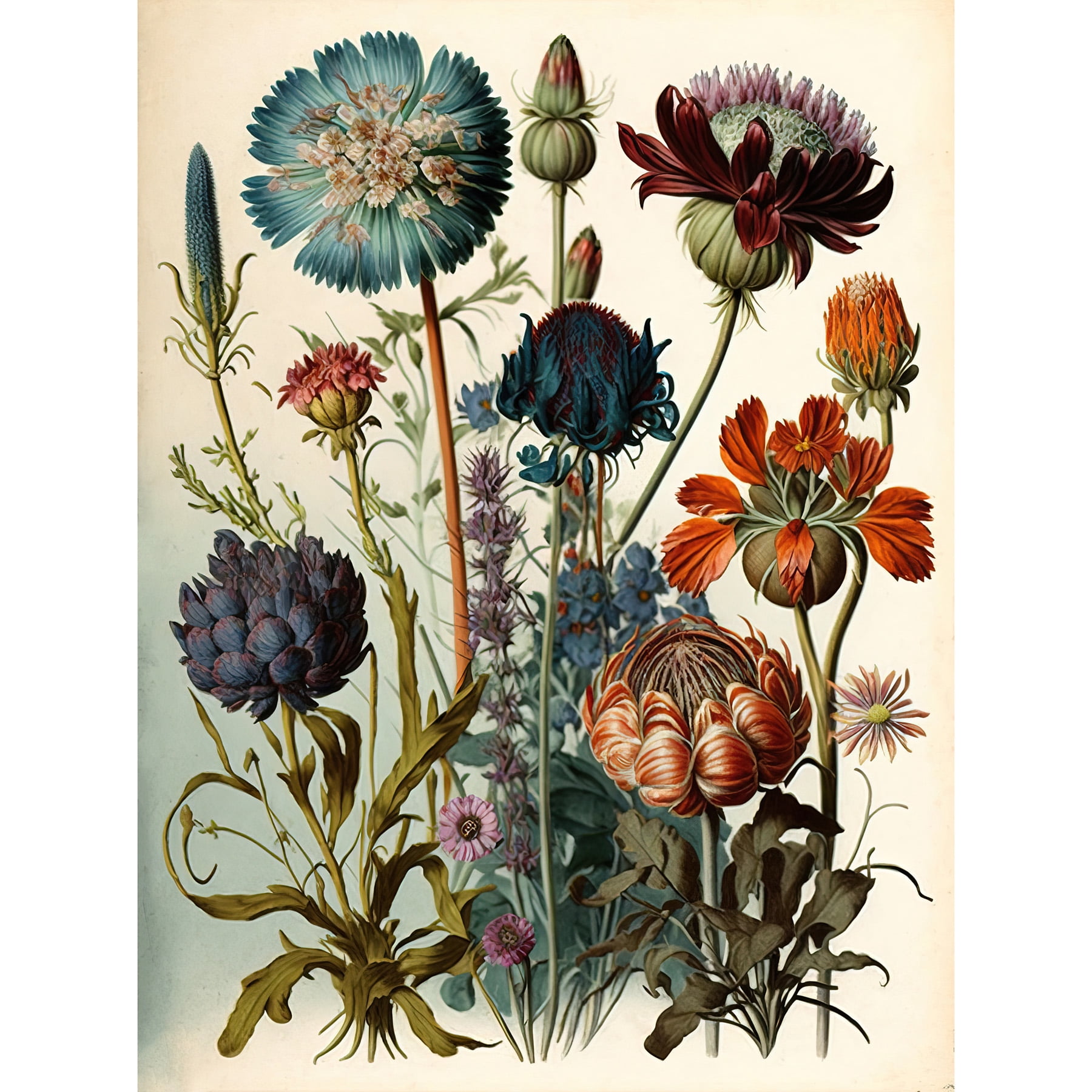 Vintage Botanical Illustration Ernst Haeckel Inspired Plant Study
