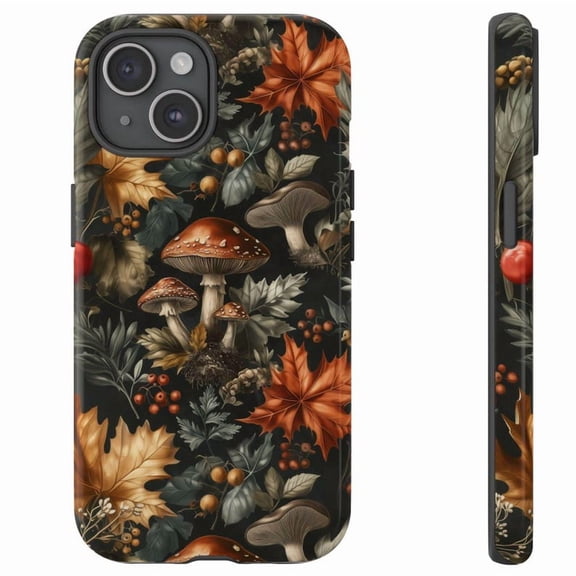 Vintage Botanical Mushroom Autumn Forest Phone Case for iPhone 12 13 14 15 16 17 Pro Max