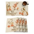 thumbnail image 1 of Vintage Botanical Placemats Set of 4, Red Spring Floral Botanical Farmhouse Placemats for Dining Table, Place Mats for Kitchen Tabletop, Waterproof Wipeable Dining Table Mats Set, 1 of 9