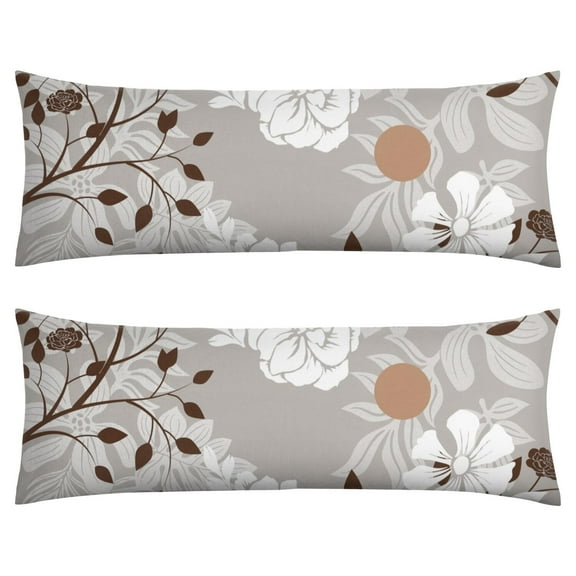 Vintage Botanical Print Body Pillow Cover 20x54 - Small Floral Retro Long Pillow Case with Zipper - Soft Breathable Maternity Pillowcase - Full Body Pillow Protector - Bed Pillow Cover