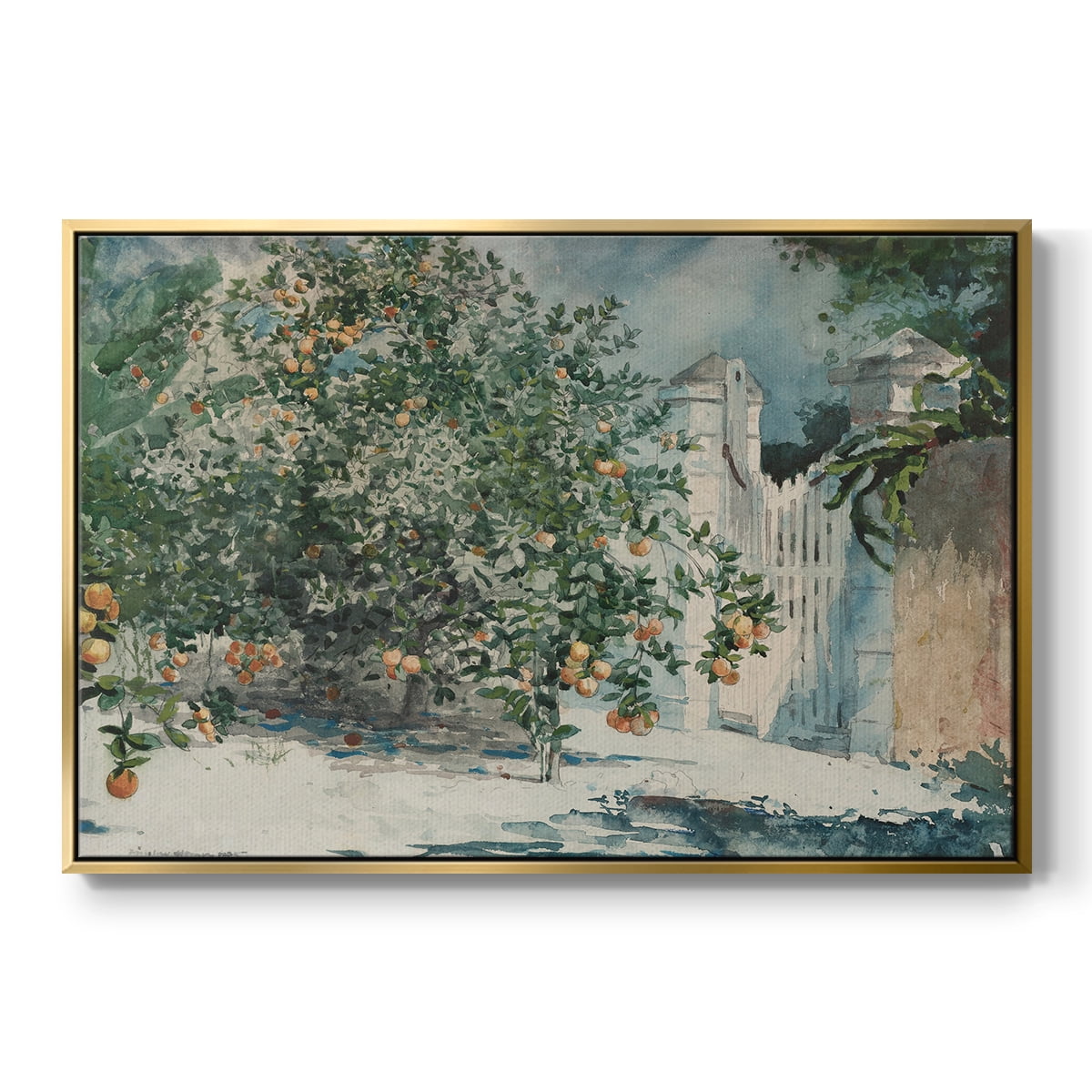 Vintage Botanical Print-L By Wexford Home Framed in Gold Wood Gallery Wrapped Canvas 17 in. x 25 in.