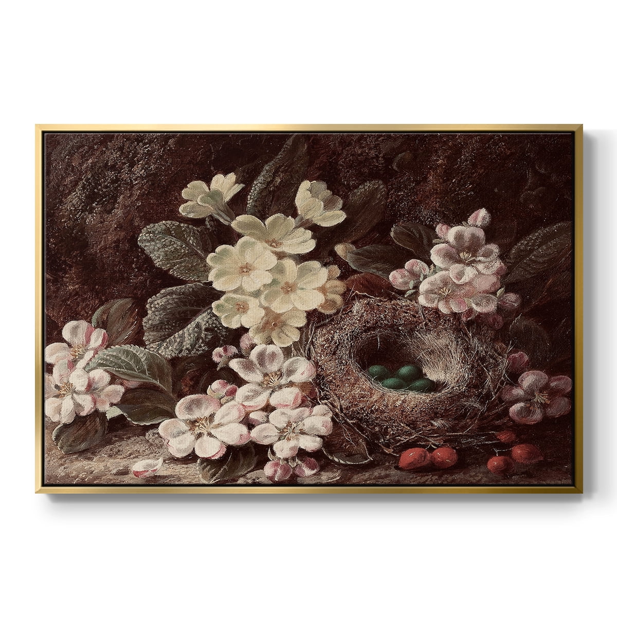 Vintage Botanical Print-LI By Wexford Home Framed in Gold Wood Gallery Wrapped Canvas 17 in. x 25 in.