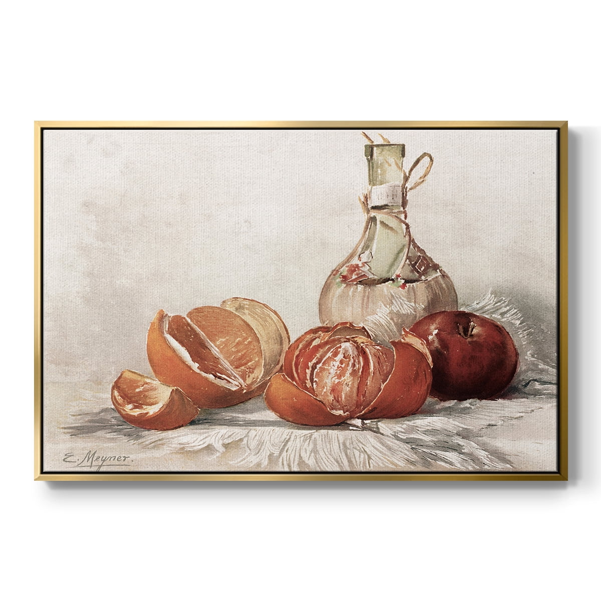 Vintage Botanical Print-LIII By Wexford Home Framed in Gold Wood Gallery Wrapped Canvas 25 in. x 37 in.